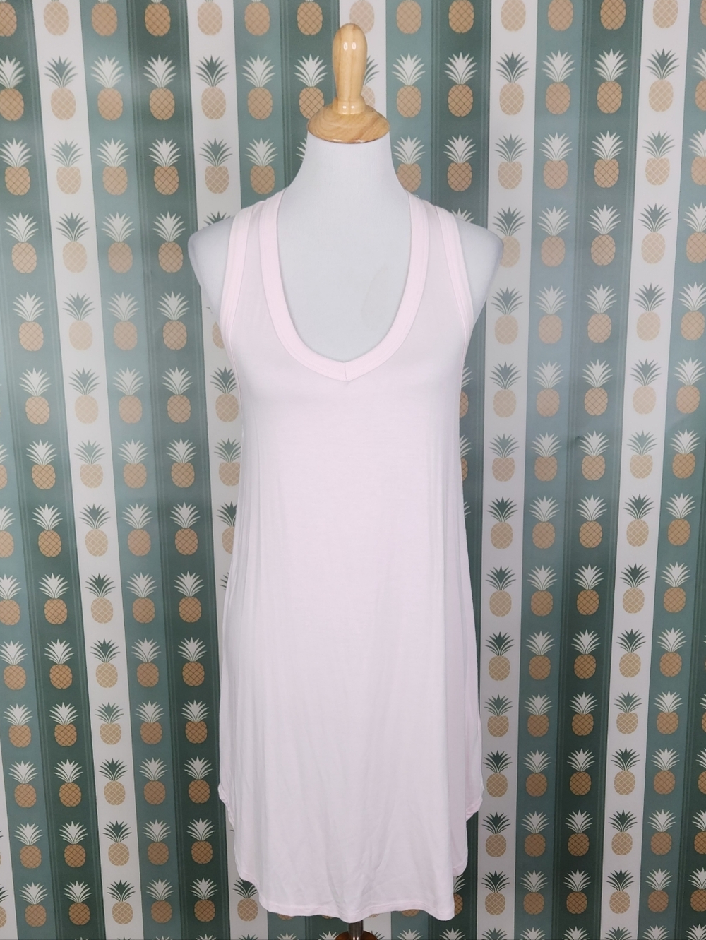 LAMade Light Pink Sleeveless V-Neck Tank Dress